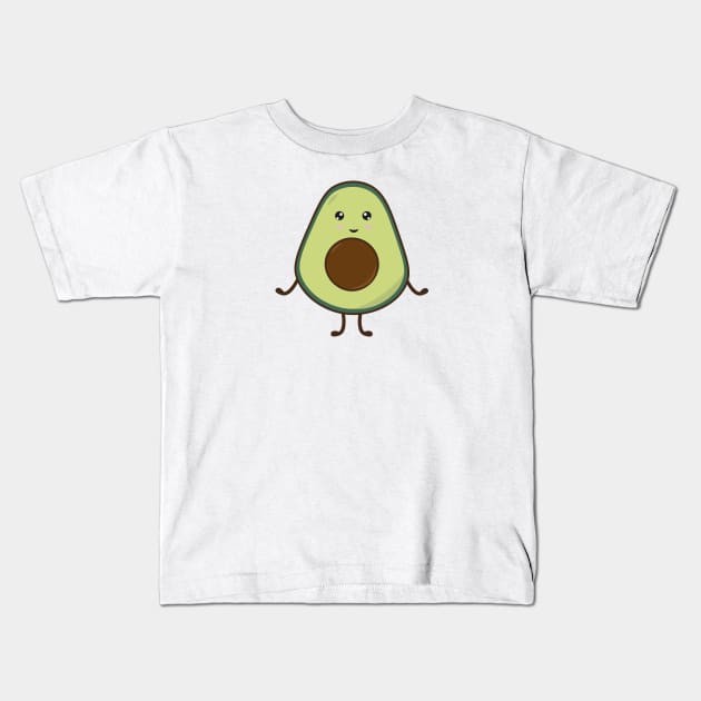 Kawaii Cute Avocado Kids T-Shirt by letzdoodle